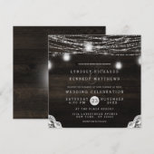 Invitation Oak Ridge Rustic Wood & dentelle Carré Mariage (Devant / Derrière)