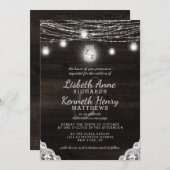 Invitation Oak Ridge Rustique Dentelle en bois et Mason Jars  (Devant / Derrière)