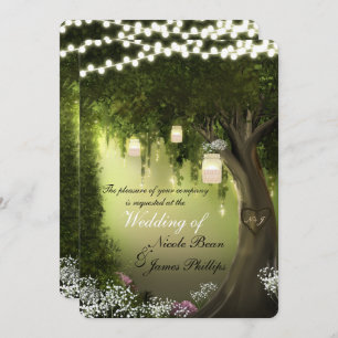 Invitation Oak Tree Rustique Enchanted Forest Garden Mariage