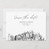 Invitation Oakland Mariage Modern Enregistrer la date (Devant)