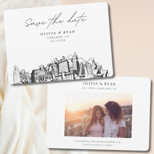 Invitation Oakland Mariage Modern Enregistrer la date