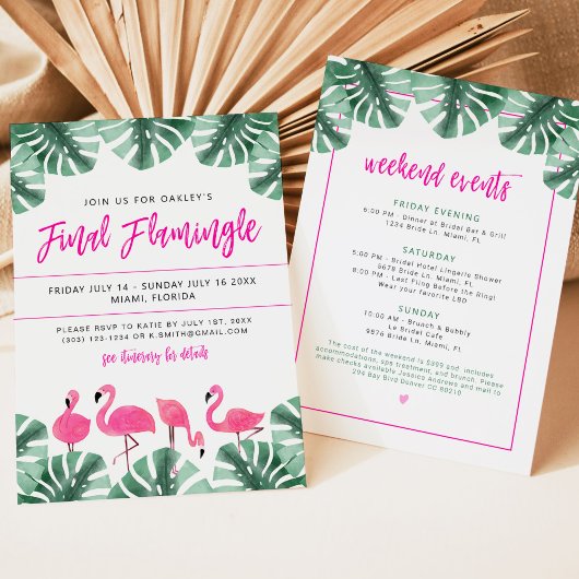 Invitation OAKLEY Final Flamingle Tropical Bachelorette Invit