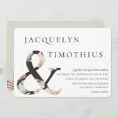 Invitation Oasis Côtière Boho-Chic Ampersand Mariage (Devant / Derrière)