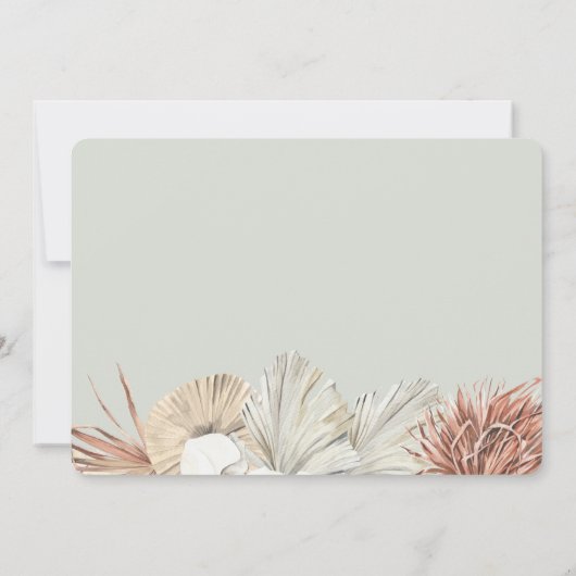 Invitation Oasis Côtière Boho-Chic Ampersand Mariage (Dos)