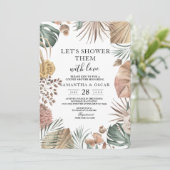 Invitation Oasis d'aquarelle moderne Fleurs et Feuille Cadre (Debout devant)