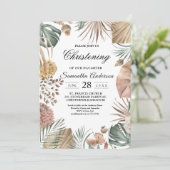 Invitation Oasis d'aquarelle moderne Fleurs et Feuille Cadre (Debout devant)