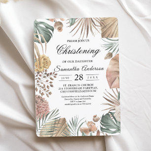 Invitation Oasis d'aquarelle moderne Fleurs et Feuille Cadre
