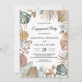 Invitation Oasis d'aquarelle moderne Fleurs et Feuille Cadre (Devant)