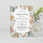 Invitation Oasis d'aquarelle moderne Fleurs et Feuille Cadre (Debout devant)