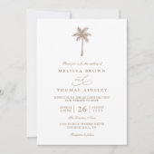 Invitation OASIS Palm Tree Minimalist Elegant QR Code Wedding (Devant)