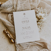 Invitation OASIS Palm Tree Taupe Wedding