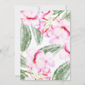 Invitation Oasis tropical vert rose Mariage floral hawaïen (Dos)