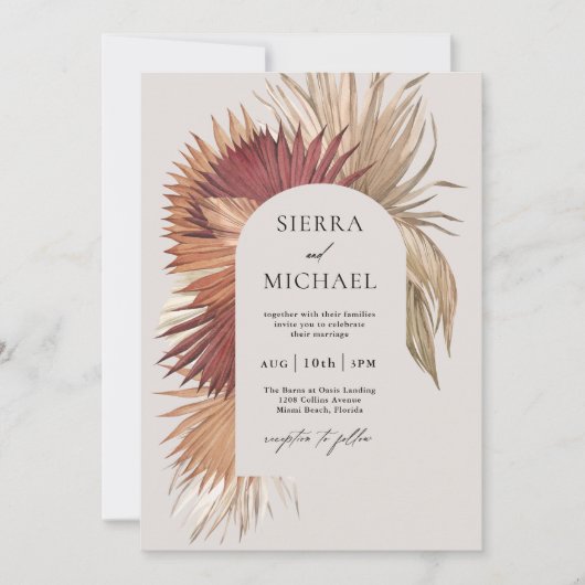 Invitation Oasis tropicale Boho Élégance côtière (Devant)