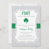 Invitation O'Baby Lucky Charm Baby shower Shamrock (Devant)