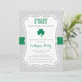 Invitation O'Baby Lucky Charm Baby shower Shamrock (Debout devant)