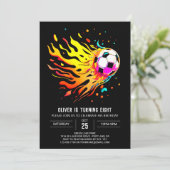 Invitation Objectif coloré Editable Football Anniversaire (Debout devant)