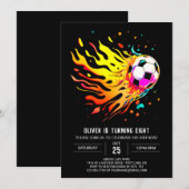 Invitation Objectif coloré Editable Football Anniversaire (Devant / Derrière)