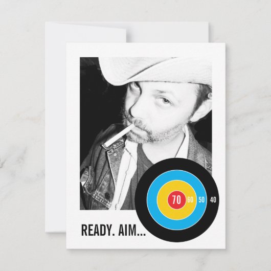 Invitation Objectif de l'invitation aux Bulls Eye 70th Birthd (Devant)