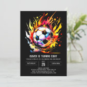 Invitation Objectif élégant Soccer imprimable Anniversaire (Debout devant)