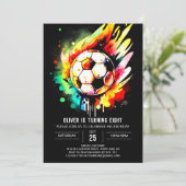 Invitation Objectif élégant Soccer imprimable Anniversaire (Debout devant)