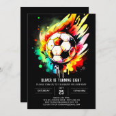 Invitation Objectif élégant Soccer imprimable Anniversaire (Devant / Derrière)