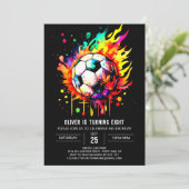 Invitation Objectif moderne Editable Soccer Anniversaire (Debout devant)