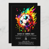 Invitation Objectif moderne Editable Soccer Anniversaire (Devant / Derrière)