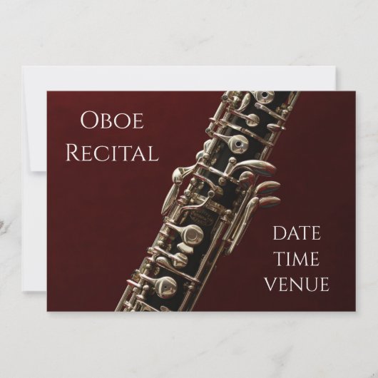 Invitation Oboe Considérant performance de concert élégante (Devant)