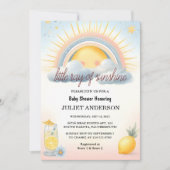 Invitation Obtenez Boy Pink unique Sky Cloud Sunshine Baby sh (Devant)