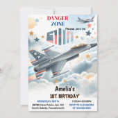 Invitation Obtenez Cloud 9 Fly Cute Sky Joy Avion 1er Anniver (Devant)