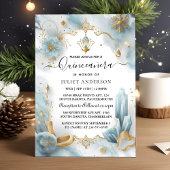 Invitation Obtenez Lampe Ice Ciel Or Lumière Quinceanera Bleu