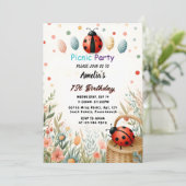 Invitation Obtenez les filles Amour Bug Pique-nique Polka Dot (Debout devant)
