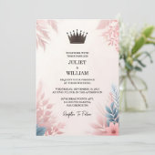 Invitation Obtenez Long Tulle Regal Royal Glam Blush Pink Mar (Debout devant)