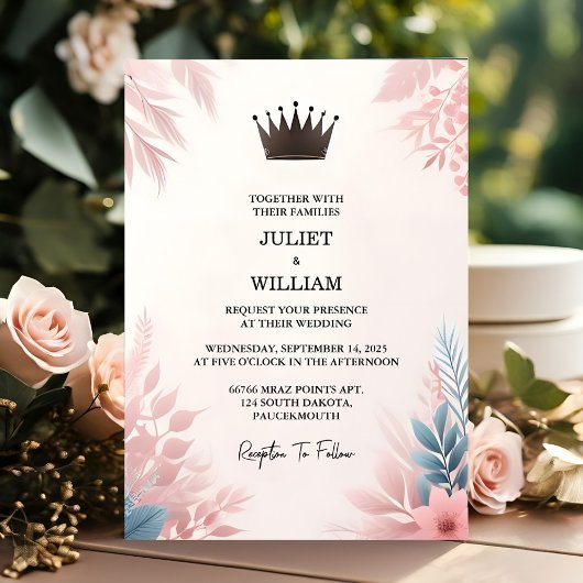 Invitation Obtenez Long Tulle Regal Royal Glam Blush Pink Mar