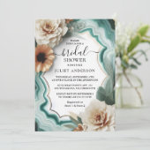 Invitation Obtenez Monstera Emerald Green Et Gold Fête des ma (Debout devant)