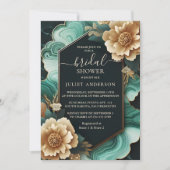 Invitation Obtenez Monstera Emerald Green Et Gold Fête des ma (Devant)