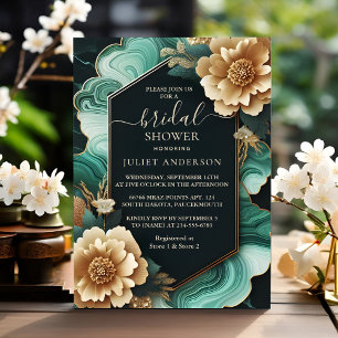 Invitation Obtenez Monstera Emerald Green Et Gold Fête des ma