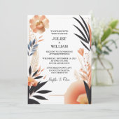 Invitation Obtenez Orange les années 70 80s 90s Rose Peach Co (Debout devant)
