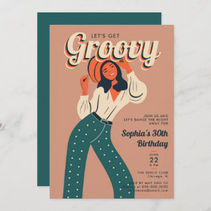 Invitation Obtenez Super les années 70 Dance Party Retro 30e