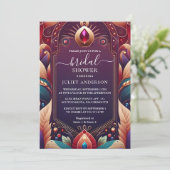 Invitation Obtenez Turquoise Automne Doux Fête des mariées de (Debout devant)