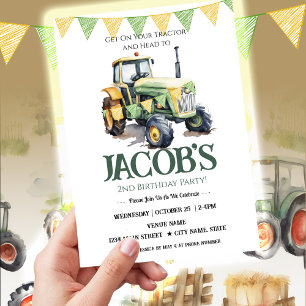 Invitation Obtenez votre tracteur 2e anniversaire