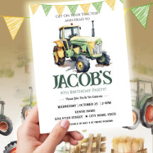 Obtenez votre tracteur 4e anniversaire garçon