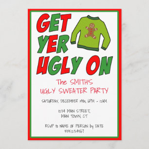 Invitation Obtenez Votre Vilain Noël Doux Laide