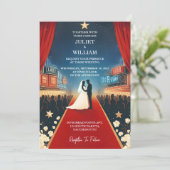 Invitation Obtenir Cinema Retro Movie Ticket Mariage le plus (Debout devant)