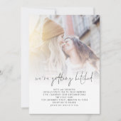 Invitation Obtenir Hitch QR Photo Overlay Mariage lesbien (Devant)