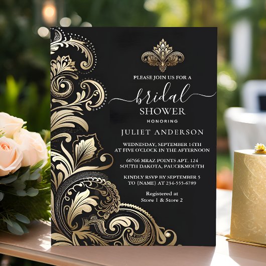 Invitation Obtenir Retro Arabe Exotic Bold Damask Fête des ma