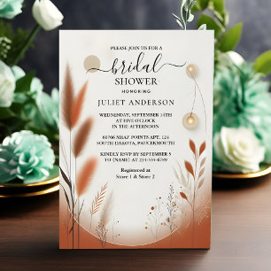 Invitation Obtenir Rustic Boho Automne Ombre Fête des mariées