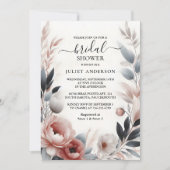 Invitation Obtenir Soie rose Boho Peony Dusty Fête des mariée (Devant)