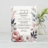 Invitation Obtenir Soie rose Boho Peony Dusty Fête des mariée (Debout devant)