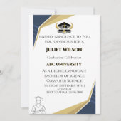 Invitation Obtenir un diplôme de l'université noire élégant d (Devant)